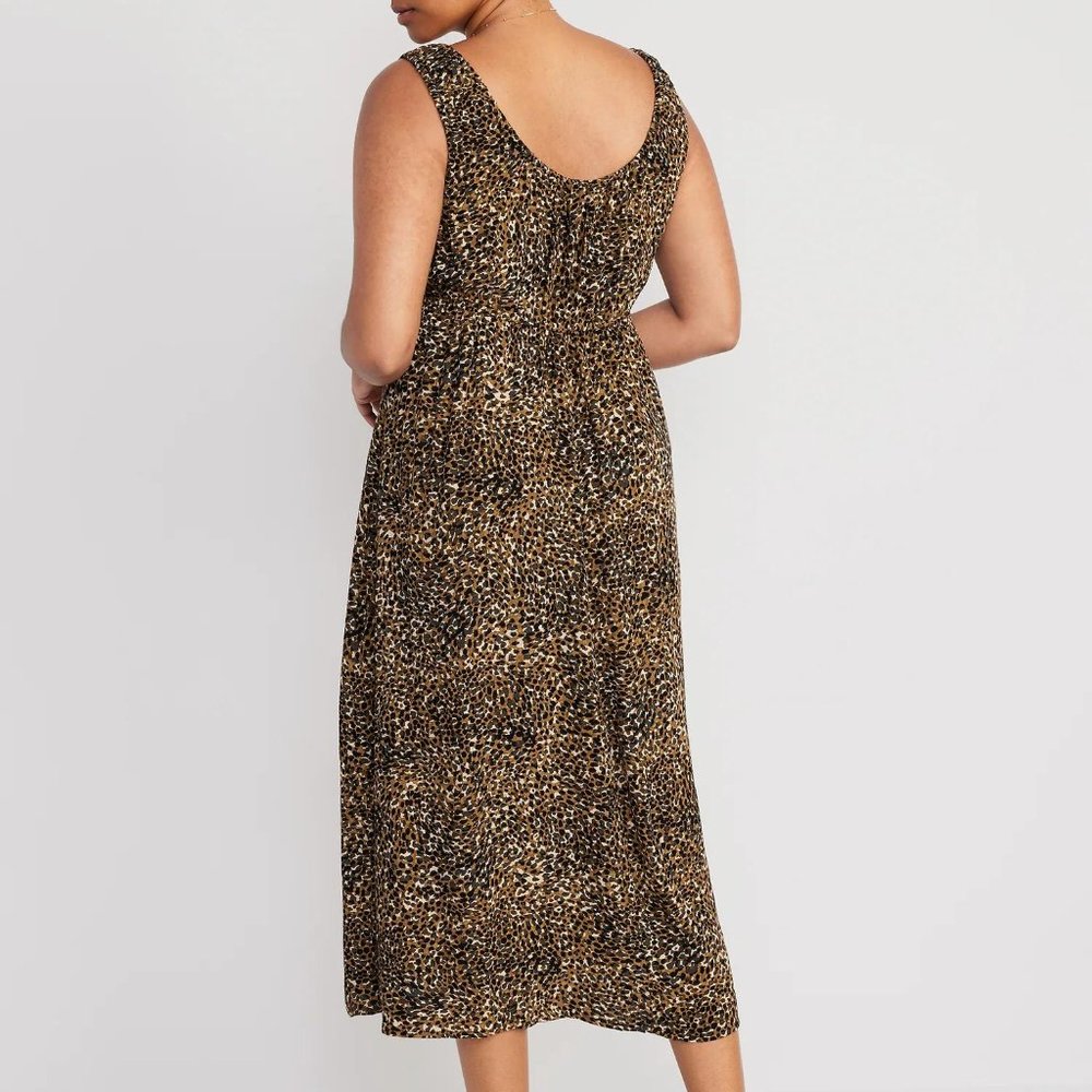 NWT Old Navy Waist-Defined Sleeveless Printed Crepe Midi Dress for Women - Picture 5 of 7